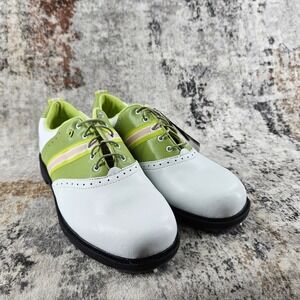 Dexter Golf Vineyard Saddle Shoes Womens 9.5 White Green GF383-9 NEW